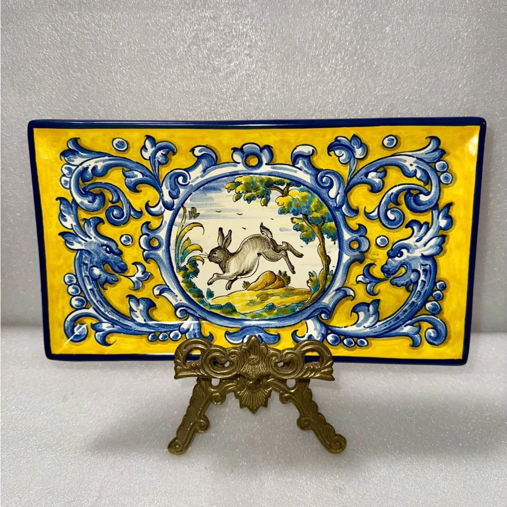 Vintage Mexican TALAVERA San Andrés Hand Painted Tray - Picture 2 of 5